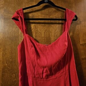 Anthropologie/ Reformation Bryson Cherry Red Dress NWT